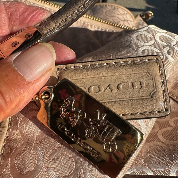 Coach Madison Phoebe Op Art Pearlescent Fabric and Leather Shoulder Bag - Picture 9 of 13